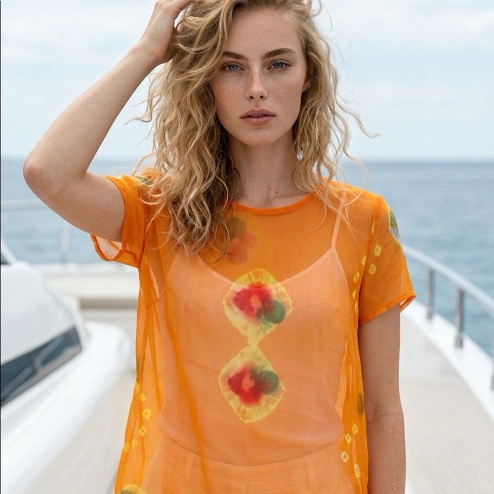 Beautiful sheer coverup top made in Italy